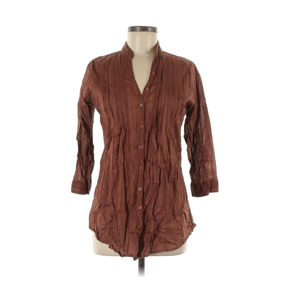 Chaudry 3/4 sleeve button-down shirt M